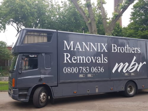 Removals lorry closeup